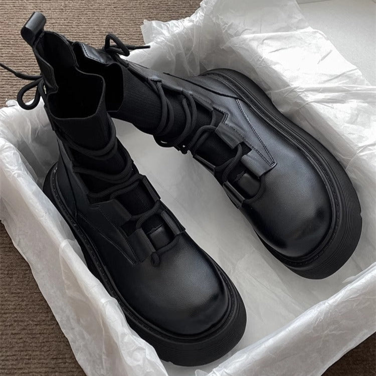 ModiBoots - Chunky Lace-Up Boots | Komfort och Stil för Varje Dag