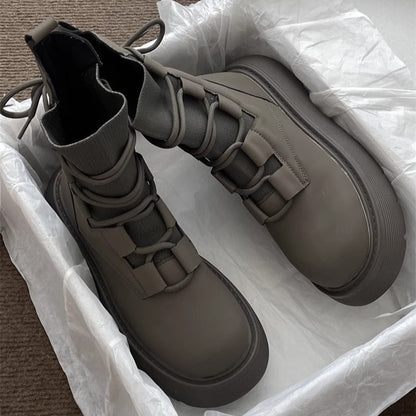 ModiBoots - Chunky Lace-Up Boots | Komfort och Stil för Varje Dag